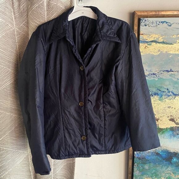 Helmut Lang  vintage blazer light Puffer  jacket Sz 42 Navy  Made In Italy 1973 - Picture 1 of 16